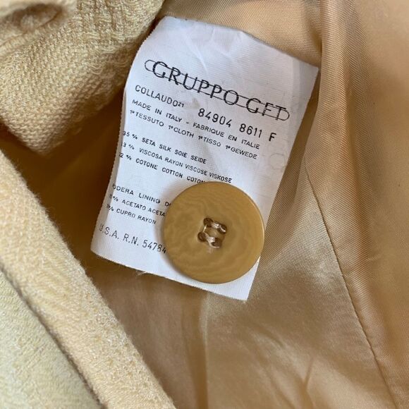 GIORGIO Armani Vintage Floral Silk Blazer Yellow - Picture 4 of 5